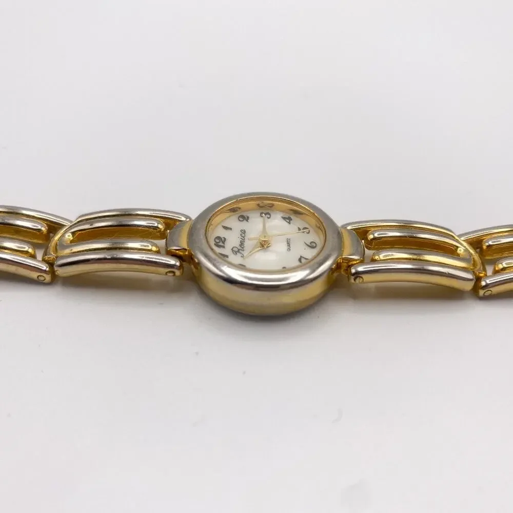 Vintage Ronica Gold Tone Bracelet Watch 6.5”